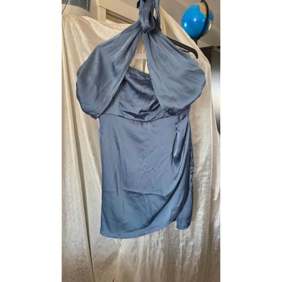 Solid Cross Halter Satin Dress Curve & Plus sz 1X/ 16 - Picture 3 of 8